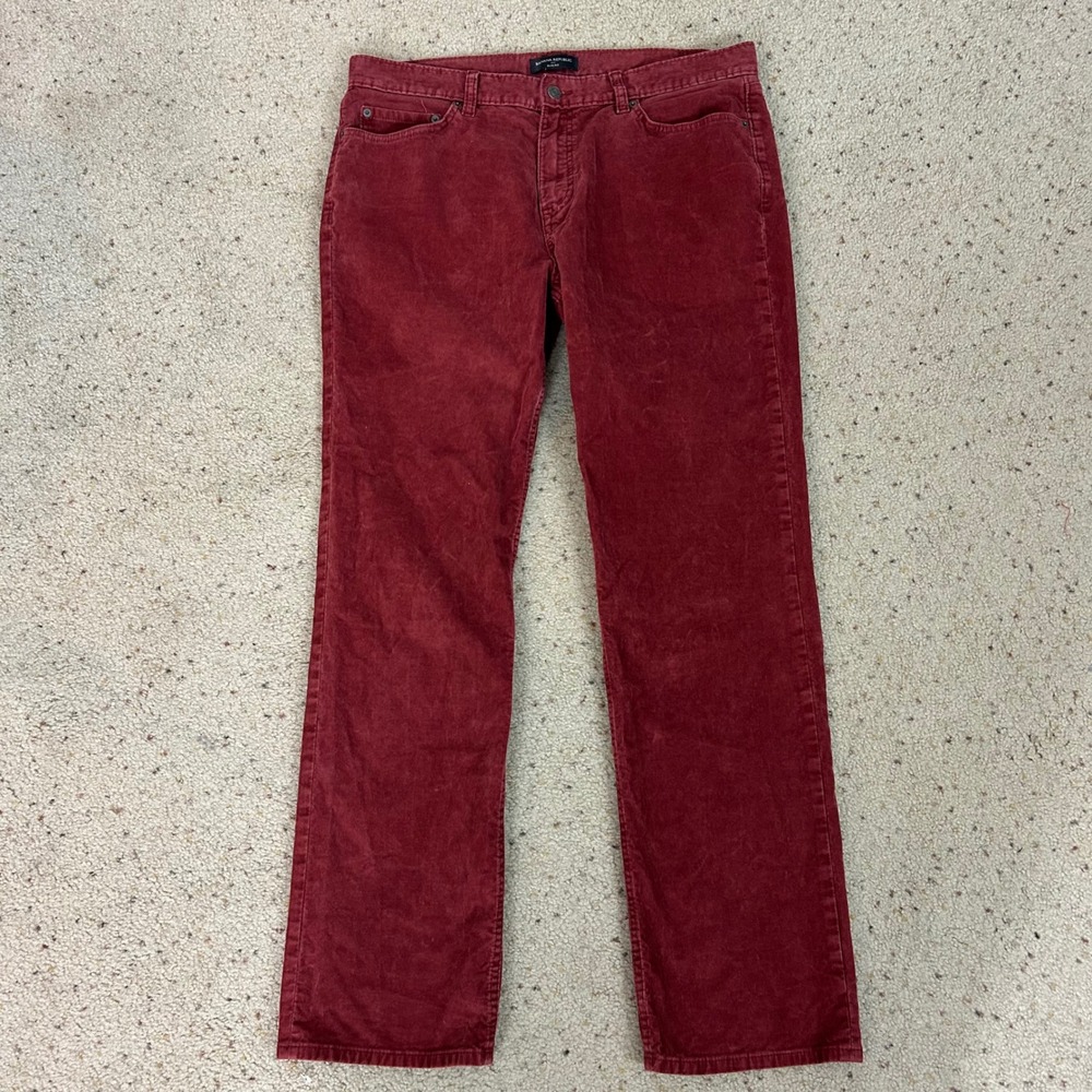 Banana Republic Rust Red Corduroy Pants Slim Fit Fall Classic Size 36x32 Mens